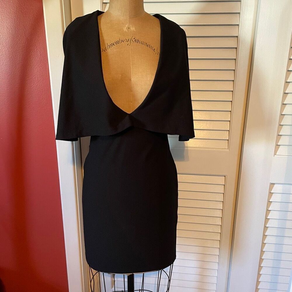 MISSGUIDED | black cape style mini dress 4